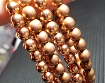 100% Copper Beaded Bracelet, Uncoated, 6mm beads Handmade to Order, Men’s bracelet, Women’s bracelet