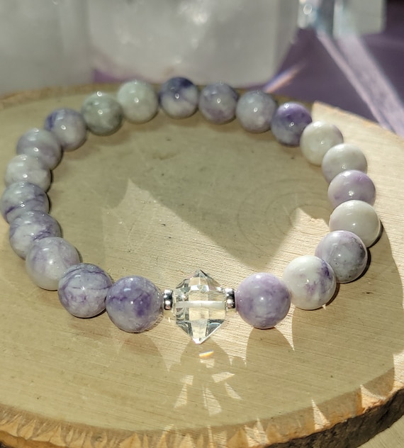 Tiffany Jasper Stone with Clear Quartz Crystal