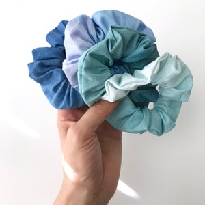 Ombre Scrunchies- Ocean // 100% Cotton Printed/ Multiple Color Options/ One Size / READY TO SHIP