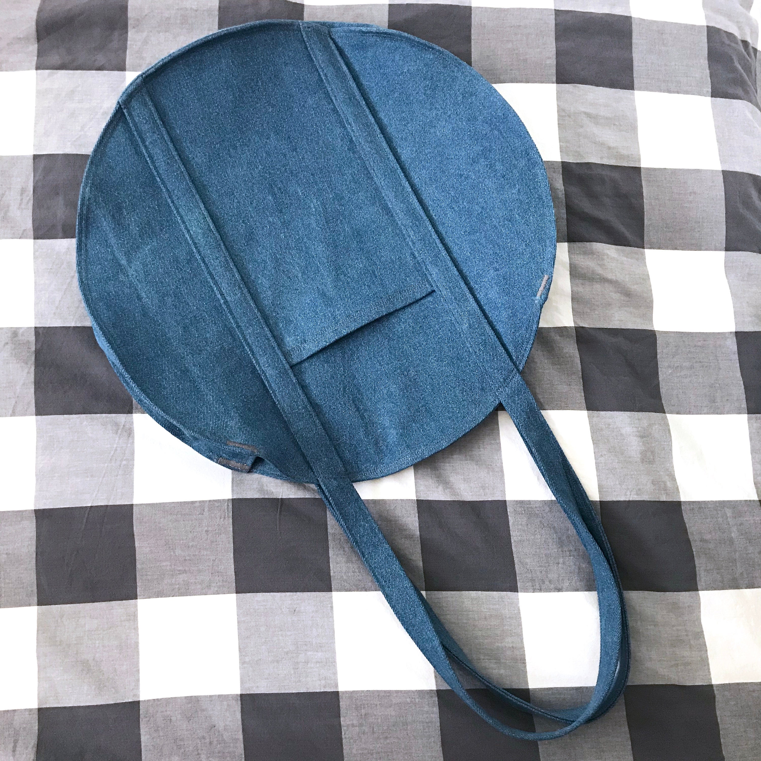 Circle Tote Bag // Blue Denim/ 100% Cotton / Handmade / Fully | Etsy