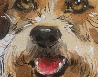 Individuelles Aquarell Haustier Portrait, Handgemaltes Erinnerungsstück, Personalisiertes Geschenk
