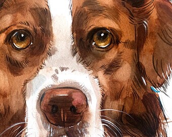 Portrait d'animal de compagnie personnalisé, aquarelle originale, oeuvre d'art personnalisée