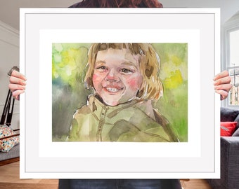 Custom portrait from photo  Personalized family portrait painting Custom watercolor portrait Painted family portrait from photo