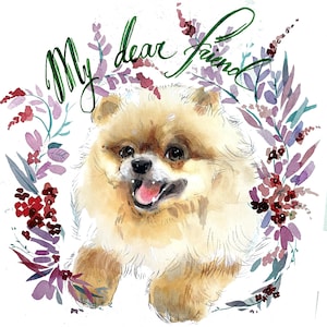 Custom watercolor pet portrait, Hand Painted Watercolor Portrait