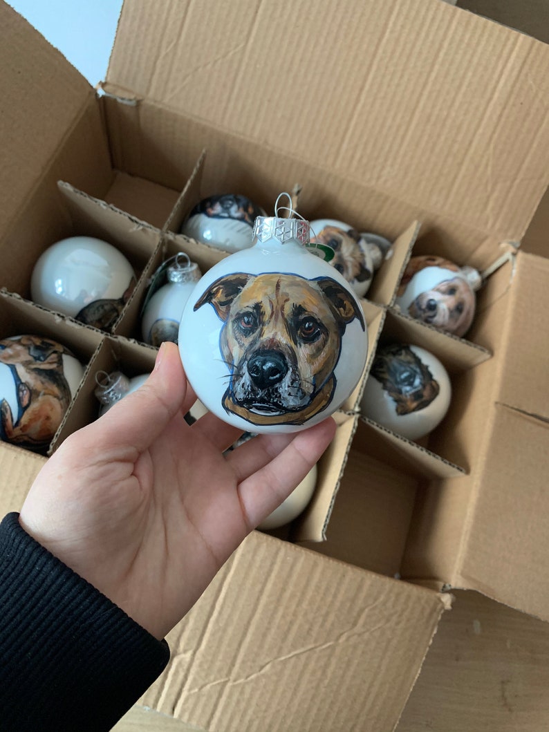 Memorial pet ornament, Dog Ornament personalized, Personalized ornament , Custom pet ornament, Painted by hand zdjęcie 2