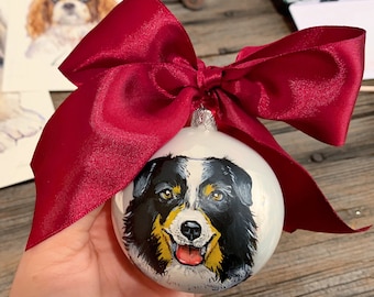 Memorial pet ornament, Dog Ornament personalized, Personalized ornament , Custom pet ornament, Painted by hand