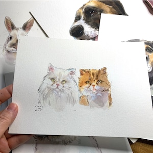 Retrato de perro personalizado en acuarela a partir de una foto, ilustración de mascota pintada a mano, regalo personalizado para amantes de los perros, encargo de arte conmemorativo.