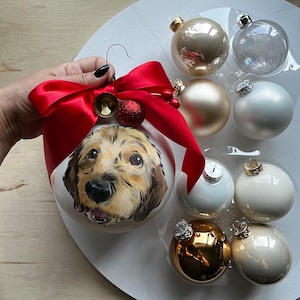Handbemalte individuelle Haustier Ornamente, personalisiertes Hundeportrait