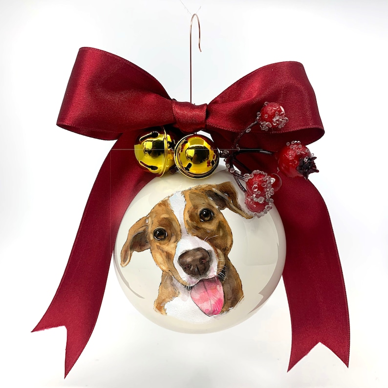 Personalized ornament , Custom pet ornament, Memorial pet ornament, Dog Ornament personalized, Painted by hand image 3