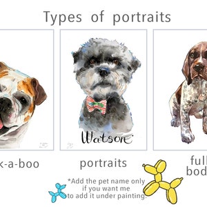 watercolor pet portrait mini, custom dog painting, custom dog art, watercolor painting from foto, custom portrait for gift image 2