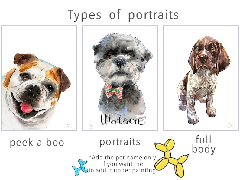 watercolor pet portrait mini, custom dog painting, custom dog art, watercolor painting from foto, custom portrait for gift image 2