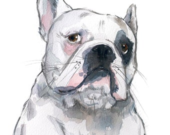 Pet Portrait, Custom portrait, Pet memorial portrait, Personalized gift, Watercolor portrait from photo.