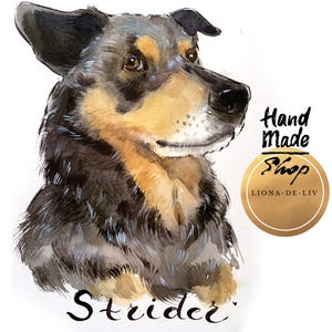 Ritratto di animale domestico personalizzato, ritratto di animale domestico personalizzato, ritratto di cane, arte personalizzata per cani, ritratto di animale domestico dipinto a mano, ritratto di animale domestico ad acquerello