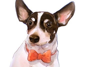 Custom Pet Portrait Painting, personalized pet portrait, dog portrait, custom dog art, hand painted pet portrait, watercolor pet portrait.