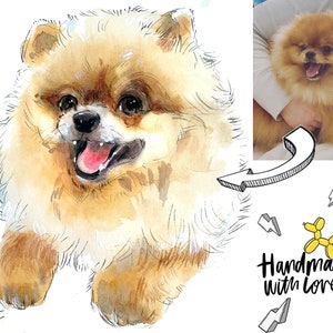 watercolor pet portrait mini, custom dog painting, custom dog art, watercolor painting from foto, custom portrait for gift image 7