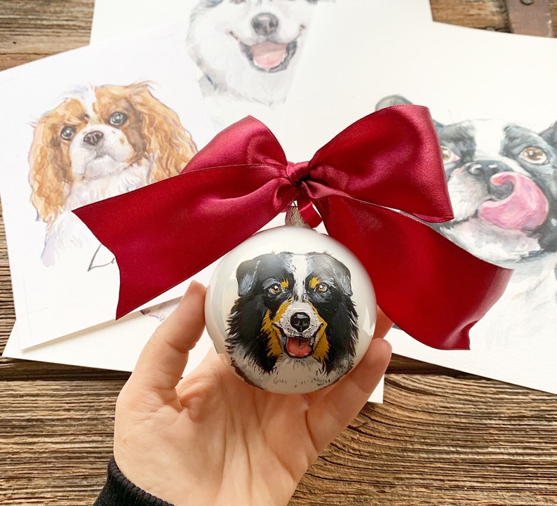 Personalized ornament , Custom pet ornament, Memorial pet ornament, Dog Ornament personalized, Painted by hand image 1