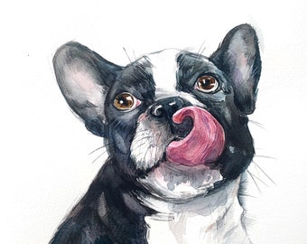 Custom ORIGINAL Pet Portrait Painting, dog portrait memorial, cat portrait, portrait from photo, personalized portrait Not AI Generated