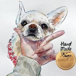 Ritratto personalizzato di un animale domestico, ritratto di un cane ad acquerello, ricordo di un animale domestico, ritratto di un cane personalizzato