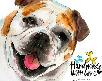 Pet Portrait Custom, watercolor pet portrait,  portrait from photo, dog portrait, Ukraine shop, by Liona-de-Liv