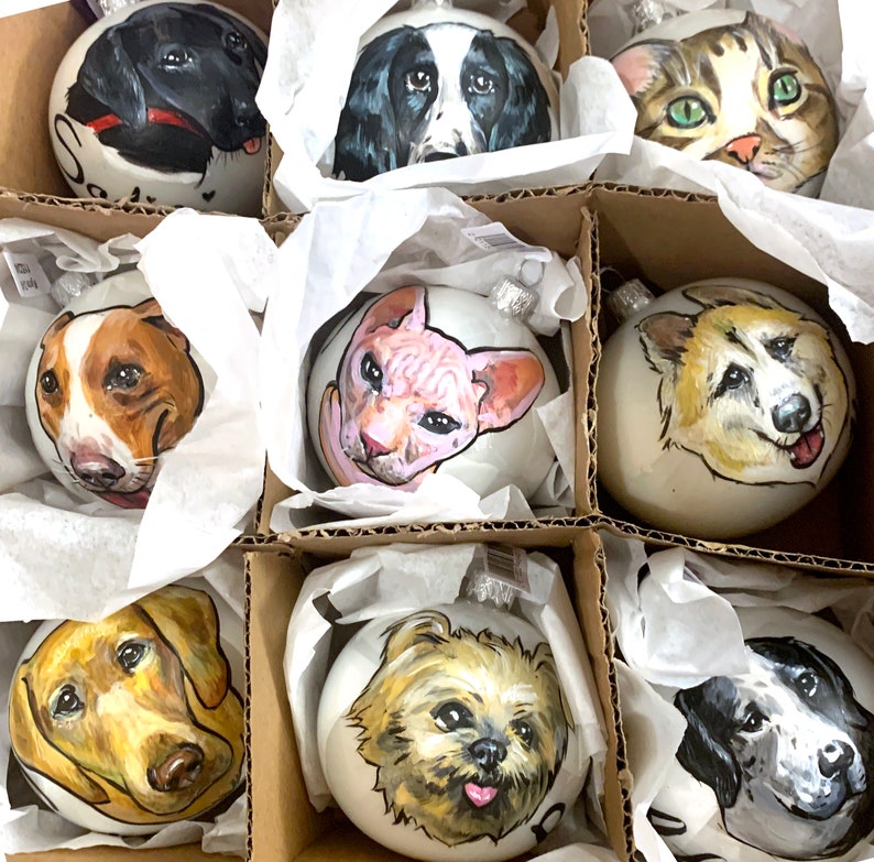 Memorial pet ornament, Dog Ornament personalized, Personalized ornament , Custom pet ornament, Painted by hand zdjęcie 7