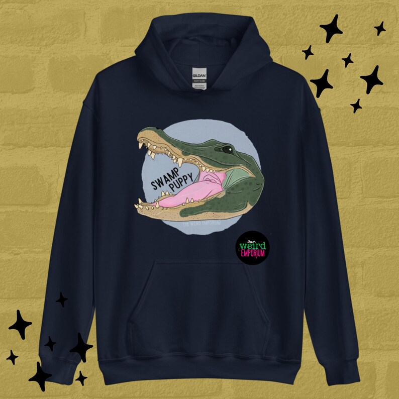 Swamp Puppy Hoodie, Cute Hoodie, Alligator Hoodie, Gators Hoodie, Quirky Hoodie, Swamp Gift, Animal Hoodie, Weird Hoodie, Alligator Gift