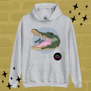 Swamp Puppy Hoodie, Cute Hoodie, Alligator Hoodie, Gators Hoodie, Quirky Hoodie, Swamp Gift, Animal Hoodie, Weird Hoodie, Alligator Gift