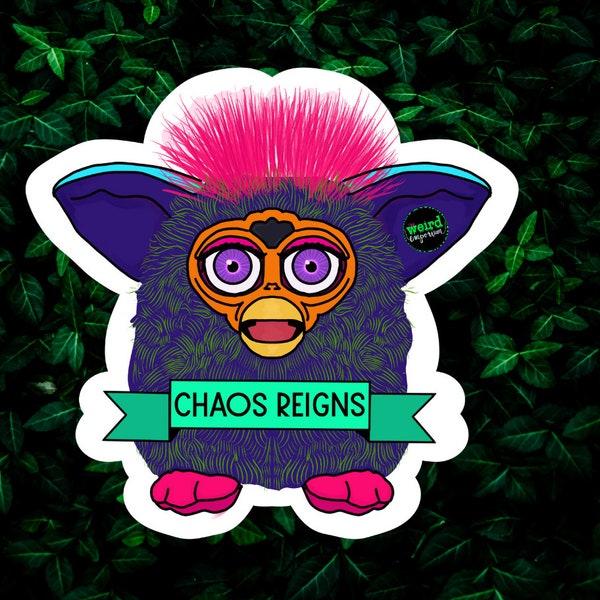 3" Chaos Sticker / Furby Sticker / 90s Sticker / Bright Sticker / Colorful Sticker/the weird emporium