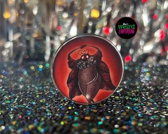 Dancing Mothman Pin, Cryptid Pin, Monster Pin, Mothman Gift, Mothman Art,  Cryptid Gift, Moth Man Pin, Horror Pin, Moth Man Gift