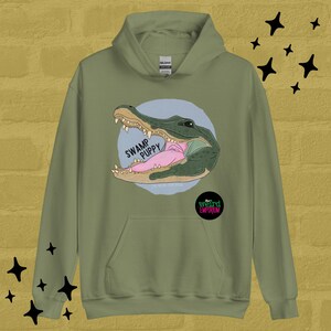 Swamp Puppy Hoodie, Cute Hoodie, Alligator Hoodie, Gators Hoodie, Quirky Hoodie, Swamp Gift, Animal Hoodie, Weird Hoodie, Alligator Gift