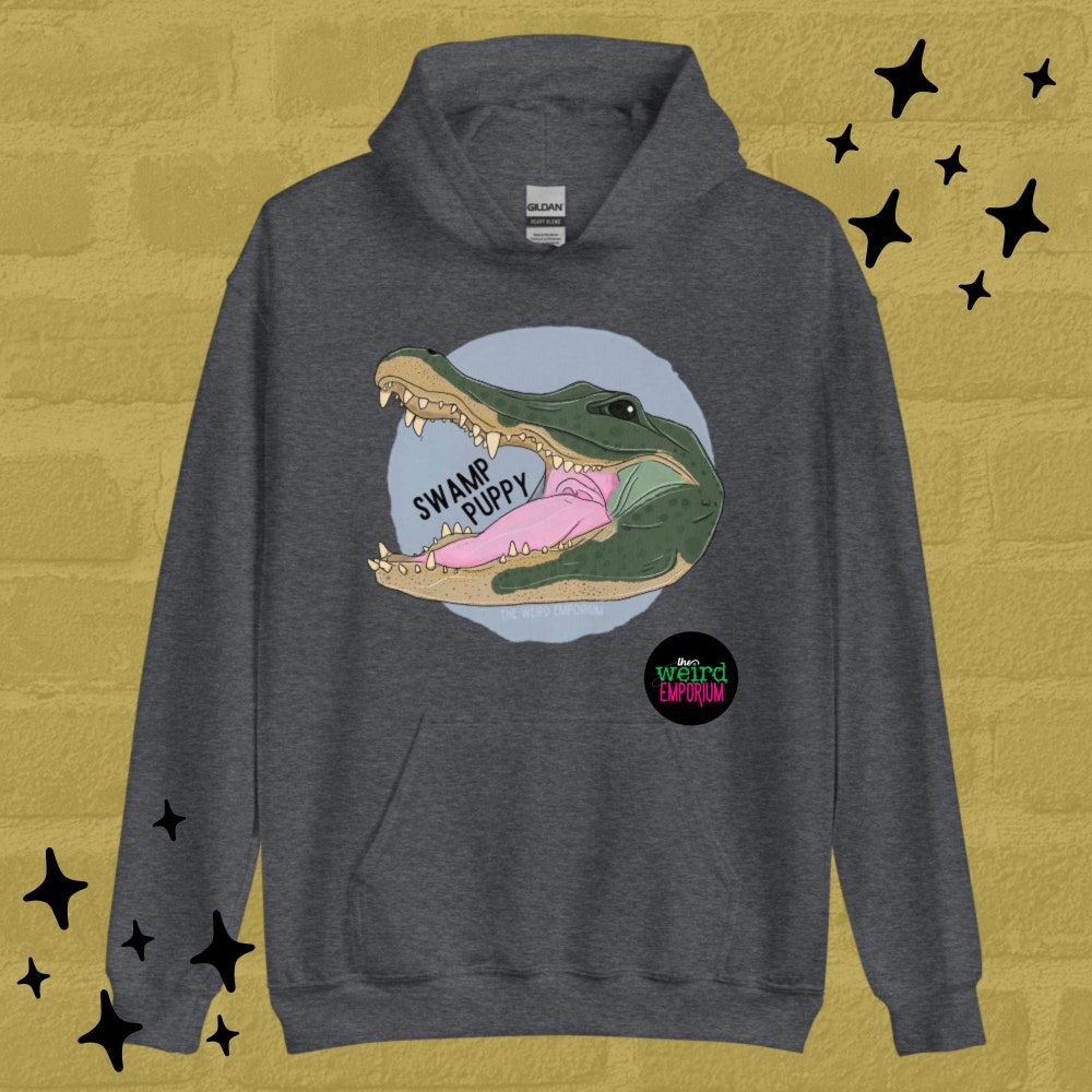 Swamp Puppy Hoodie, Cute Hoodie, Alligator Hoodie, Gators Hoodie, Quirky Hoodie, Swamp Gift, Animal Hoodie, Weird Hoodie, Alligator Gift