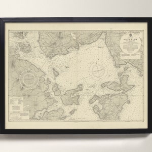 Scapa Flow | Historische Seekarte der Shetland-Inseln, Schottland | Schottisches Segel Geschenk
