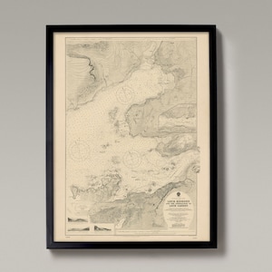 Loch Kishorn, Loch Chart Plockton | Old Map of Plockton – Print – Loch Carron, Kishon (Kishon Loch), Kishorn, Plockton Highlands of Scotland