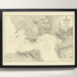 Loch Nevis | Alte Seekarte - Inverie Bay, Lochaber Highlands von Schottland - Posterdruck | Alte Landkarte von Nevis