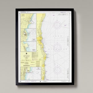 Port Washington, Wisconsin | Alte Karte von Port Washington Poster - Illinois, Wisconsin Sailing, Ozaukee County, Milwaukee, Chicago