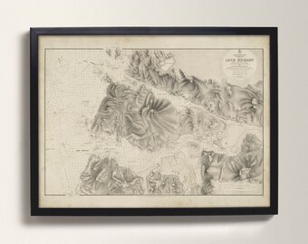 Loch Moidart | Vintage Loch Chart Print | Old Map of Knoydart, Highlands of Scotland | Scotch Sailing Gift