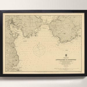Stornoway Annäherungen | Vintage Seekarte: Sanddocht, Melbost, Knock, Swordale, Garrabost, Bayble, Steornabhagh | Isle of Louis, Rust Großbritannien