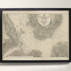 Narrows of Raasay / Stampa della vecchia carta nautica del lago - Ardnamurchan, Morvern, Eilean Mòr / Vecchia mappa di Raasay