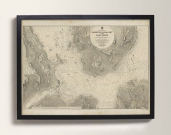 Narrows of Raasay | Old Nautical Loch Chart Print - Ardnamurchan, Morvern, Eilean Mòr | Old Map of Raasay
