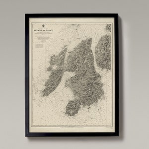 Insel Islay | Alte Karte von Islay – Westküste von Schottland, Vintage Schottische nautische Seekarte, Geschenk zum Segeln, Caol Ila, Bowmore
