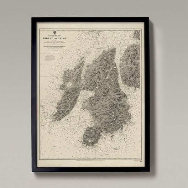 Isle of Islay | Old Map of Islay – Print – West Coast of Scotland, Vintage Scottish Nautical Sea Chart, Sailing Gift, Caol Ila, Bowmore