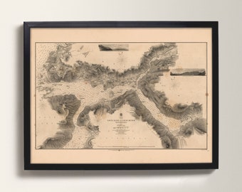 Loch Alsh & Loch Duich | Vintage Scotch Nautical Sea Chart | Old Map of Kintail, Highlands Scotland | Clan Macrae, Mackinnons of Kintail