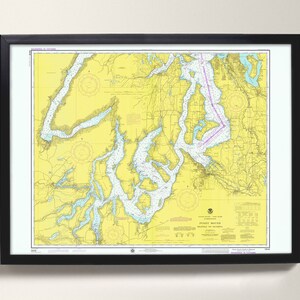 Puget Sound, einschließlich Gig Hafen | Antike Seekarte - Washington State, USA