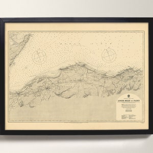 Logie Bay | Alte Karte von Aberdeenshire - Seekarte Print - Findhorn, Elgin, Buckie, Port Gorden, Nairn, Lossiemouth, Kinloss, Findhorn Bay