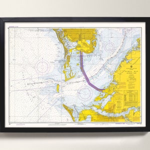 Tampa Bay [Süden] | alte Landkarte Florida | Historische nautische Seekarte Druck - Vintage Karte von Tampa Bay, Florida