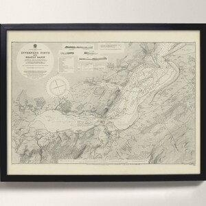 Inverness | Historische Seekarte - Beauly Basin, Beauly Firth -  Alte Karte von Inverness, Schottisches Hochland - Geschenk für schottischen Seefahrer