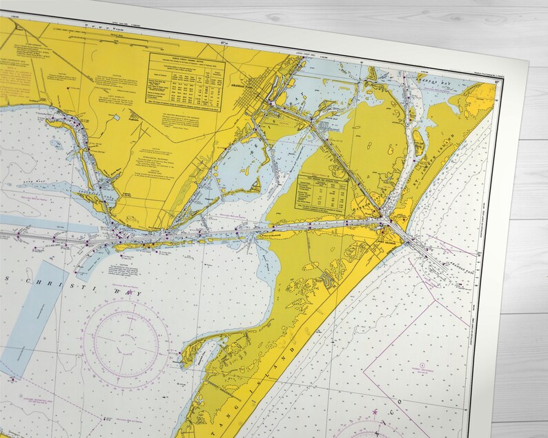 Corpus Christi Bay Old Map of Corpus Christi Vintage Nautical Sea Chart ...