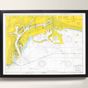 Long Beach Harbor | Mapa antigo de Long Beach – Impressão náutica - Departamento do porto da cidade de Long Beach, Los Angeles Harbour Sea Port Chart