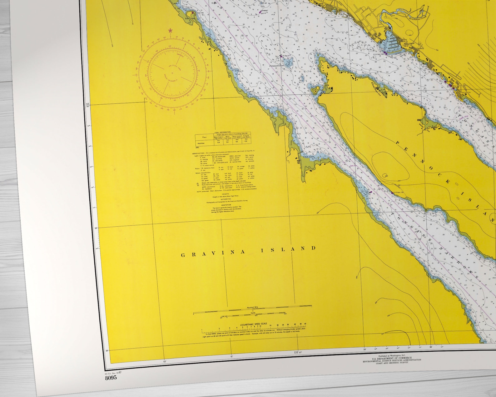 Ketchikan, Alaska Old Map of Ketchikan Print Alaska Harbor, Ketchikan Harbour, Pennock Island