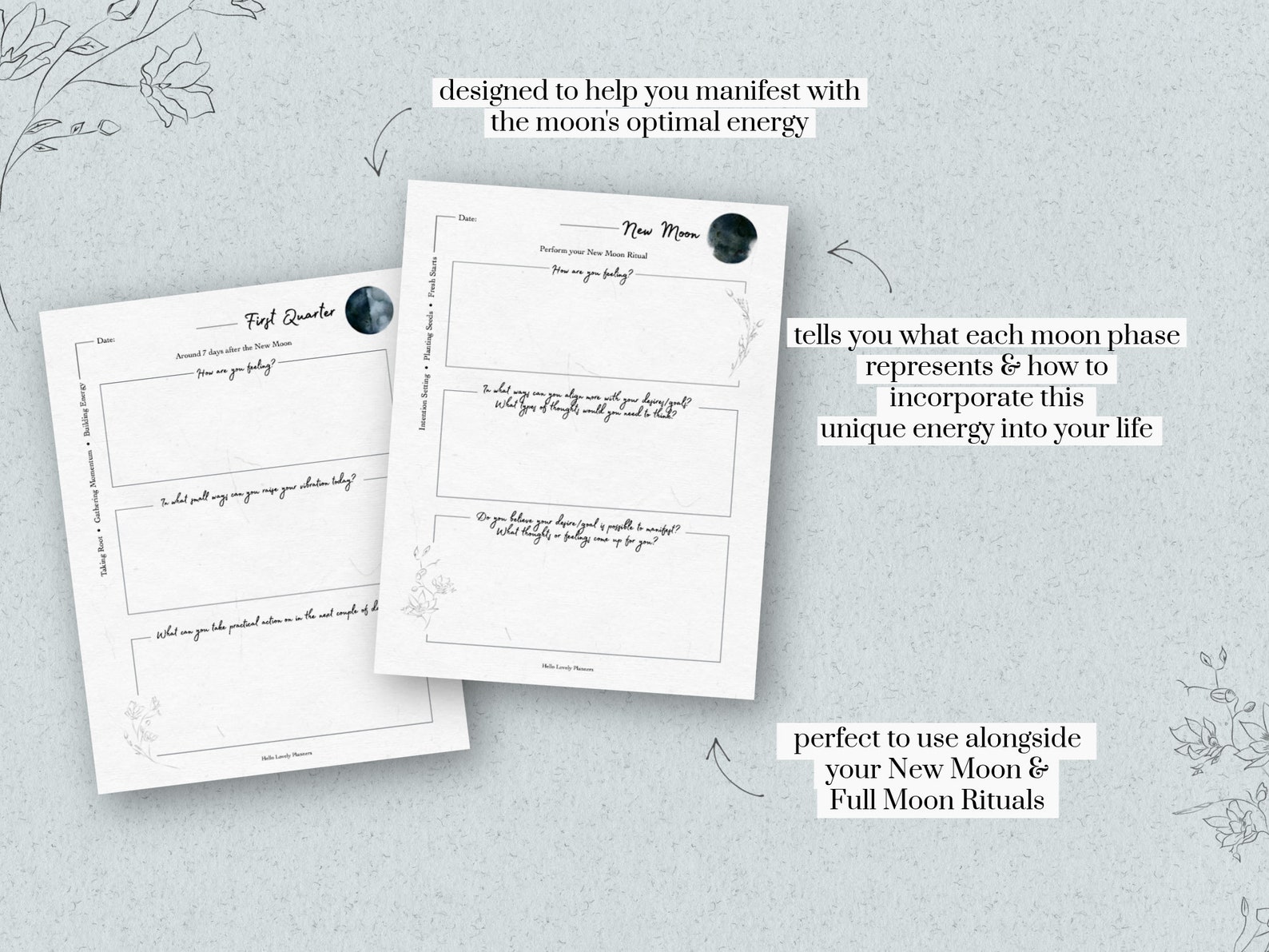 Printable Moon Cycle Bundle Moon Cycle Journal &amp; Moon - Etsy UK