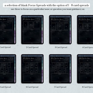 Showing an example of the 1-8 card spread pages